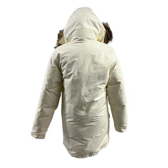 Woolrich Arctic Parka Coat Winter Jacket Vintage Designer Beige Size XS Unisex - Picture 8 of 10